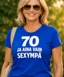 Hauska t-paita 70 ja aina vain SEXYMPÄ