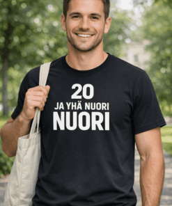 Hauska t-paita 20 ja yhä nuori