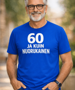 Hauska t-paita 60 ja kuin nuorukainen