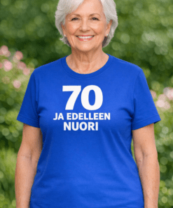 Hauska t-paita: 70 ja edelleen nuori