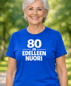 Hauska t-paita 80 ja edelleen nuori