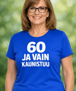 Hauska t-paita 60 ja vain kaunistuu