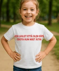 Lasten t-paita Söpö kuin äiti lahja synttäreille lapselle