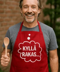Esiliina Kyllä rakas lahja synttäreille kotikokille tai puolisolle