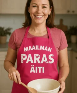 Esiliina Maailman paras äiti lahjaksi, painatuksella MAAILMAN PARAS ÄITI