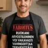 Esiliina Varo ruoan kritisointia hauskalla keittiöteemaisella painatuksella