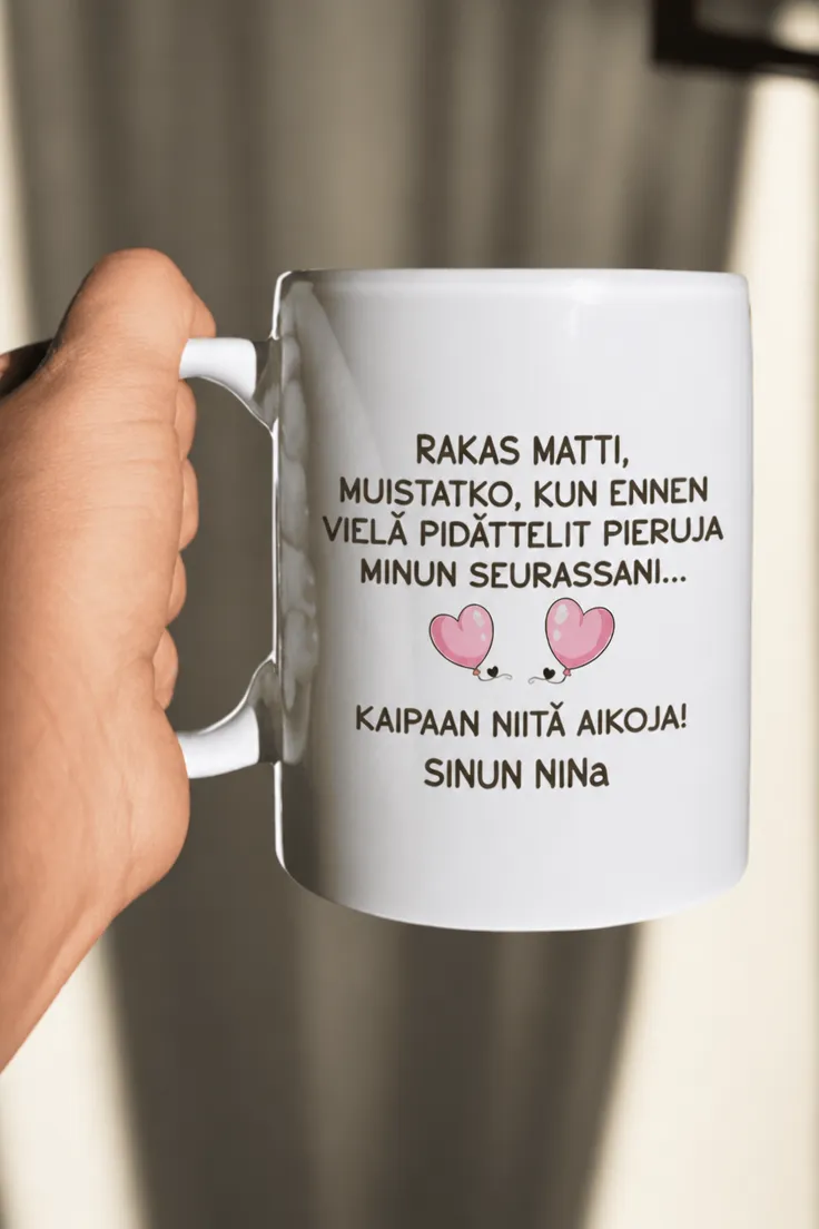 Hauska muki Pierumuisto nimellä lahjaksi humoristisella painatuksella