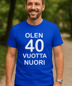 Hauska t-paita 40 vuotta nuori lahja synttäreille 40 vuotta täyttävälle