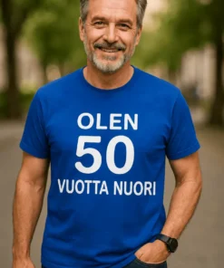 Hauska t-paita 50 vuotta nuori lahja synttäreille 50 vuotta täyttävälle