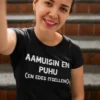 Hauska t-paita AAMUISIN EN PUHU lahjaksi aamu-uniselle