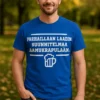 Hauska t-paita Aamukrapulan suunnitelma, jossa teksti PARHAILLAAN LAADIN SUUNNITELMAA AAMUKRAPULAAN..