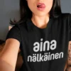 Hauska t-paita Aina nälkäinen, humoristinen lahjapaita tekstillä aina nälkäinen