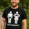 Hauska t-paita Aito rakkaus, jossa teksti AITO RAKKAUS