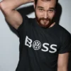 Hauska t-paita Boss VW, jossa painatus BOSS