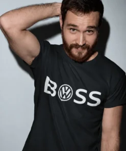Hauska t-paita Boss VW, jossa painatus BOSS