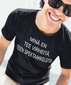 Hauska t-paita En tee virheitä, humoristinen lahjapaita näyttävällä tekstiprintillä