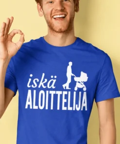 Hauska t-paita Iskä aloittelija lahjaksi, painatuksella iskä ALOITTELIJA
