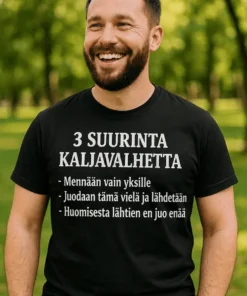 Hauska t-paita Kaljavalheet, humoristinen paita olutaiheisella tekstillä lahjaksi