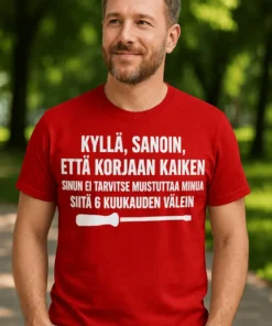 Hauska t-paita Korjaan kaiken hauskalla korjaaja-aiheisella painatuksella