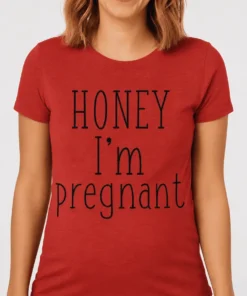 Hauska t-paita Kulta olen raskaana lahjaksi, painatuksella HONEY I'm pregnant