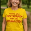 Hauska t-paita Kuuma kissa viisikymppisenä humoristisella synttäripainatuksella