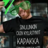 Hauska t-paita Kyllästynyt kapakkaan viikonloppuun asti humoristisella kapakka-aiheisella painatuksella