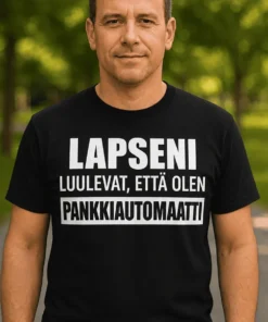 Hauska t-paita Lapset luulevat pankkiautomaatiksi, humoristinen lahjapaita vanhemmalle