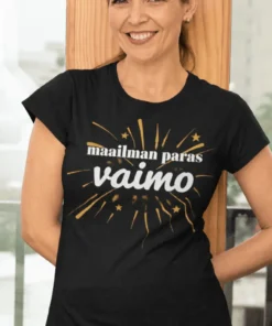 Hauska t-paita Maailman paras vaimo, jossa teksti maailman paras vaimo