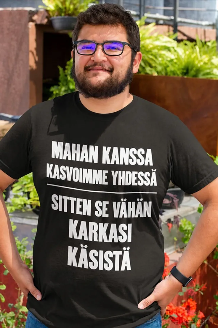 Hauska t-paita Maha karkasi käsistä hauskalla painatuksella lahjaksi