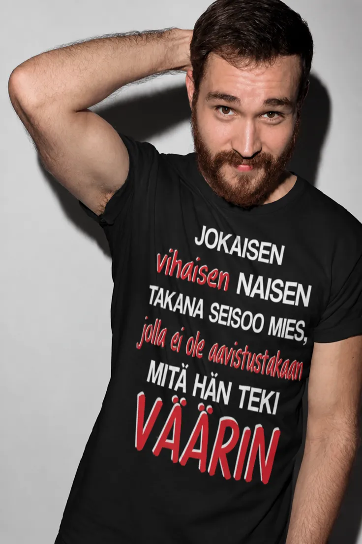Hauska t-paita Mitä tein väärin humoristisella tekstiprintillä lahjaksi