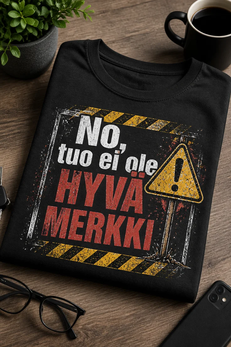Grunge-tyylinen t-paita tekstillä No, tuo ei ole hyvä merkki