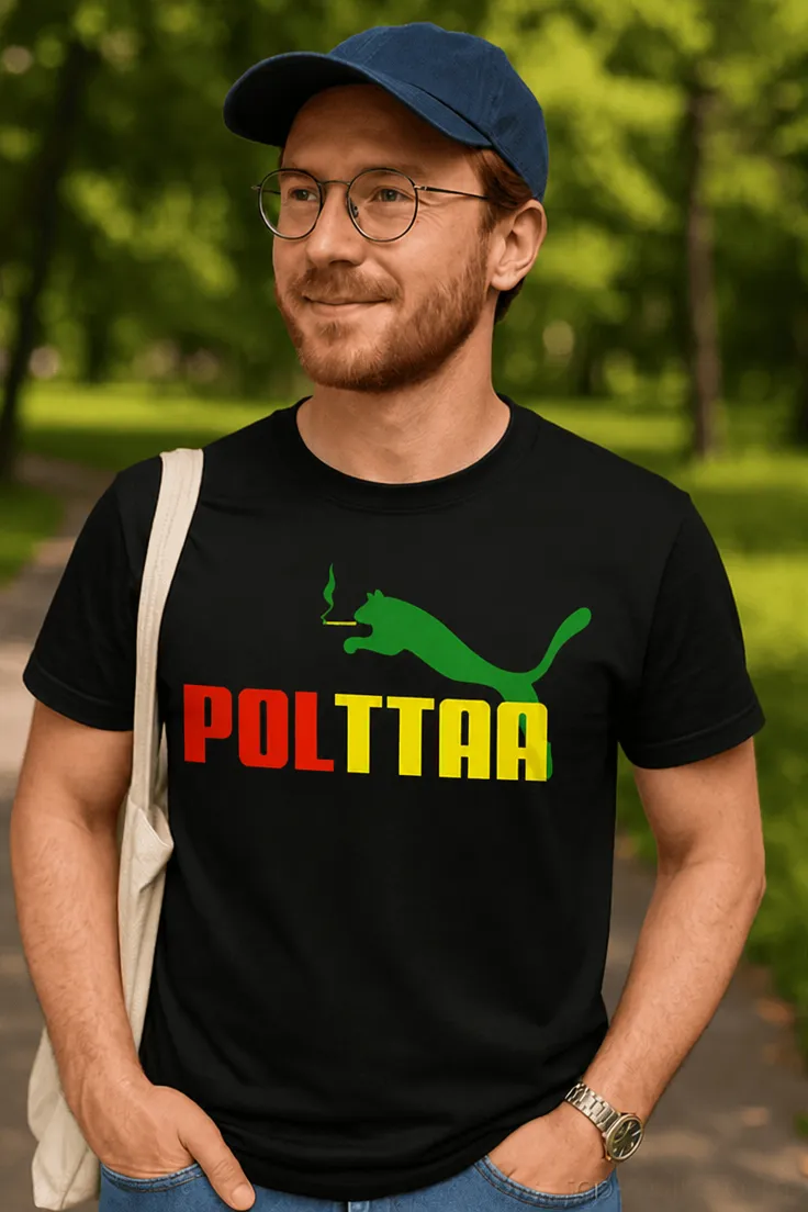 Hauska t-paita Polttaa, jossa teksti POLTTAA