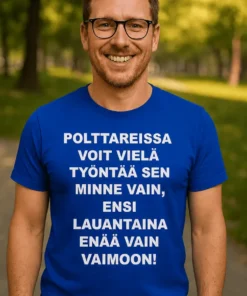 Hauska t-paita Polttarivitsi häihin, humoristinen polttaripaita hauskalla painatuksella