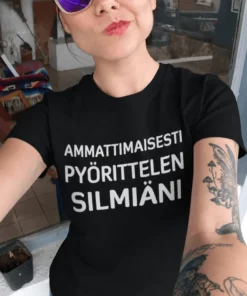 Hauska t-paita Silmien pyörittelyn ammattilainen humoristisella tekstiprintillä