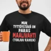 Hauska t-paita Tyttöystävä maalivahtina hauskalla maalivahti-aiheisella painatuksella