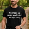 Hauska t-paita Vaimo on paras maalivahti, humoristinen lahjapaita puolisolle