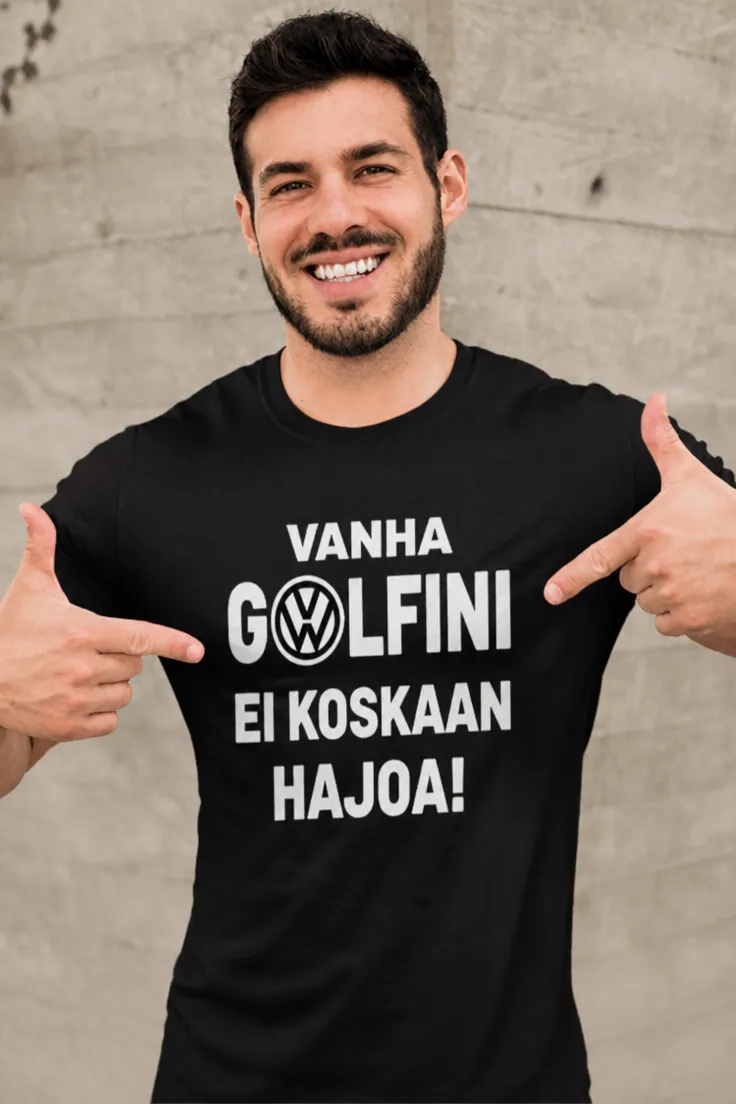 Hauska t-paita Vanha Golf ei hajoa, humoristinen lahjapaita golfista pitävälle