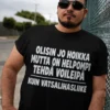 Hauska t-paita Voileipä ennen vatsalihaksia humoristisella tekstiprintillä