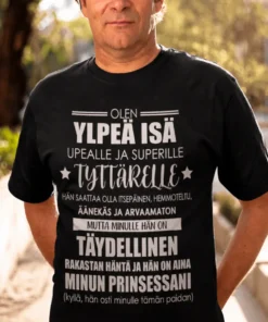 Hauska t-paita Ylpeä isä tyttärelle, lahjapaita isälle näyttävällä tekstiprintillä