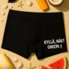 Hauskat bokserit Kyllä näet oikein. -lahja, jossa teksti KYLLÄ, NÄET OIKEIN :)