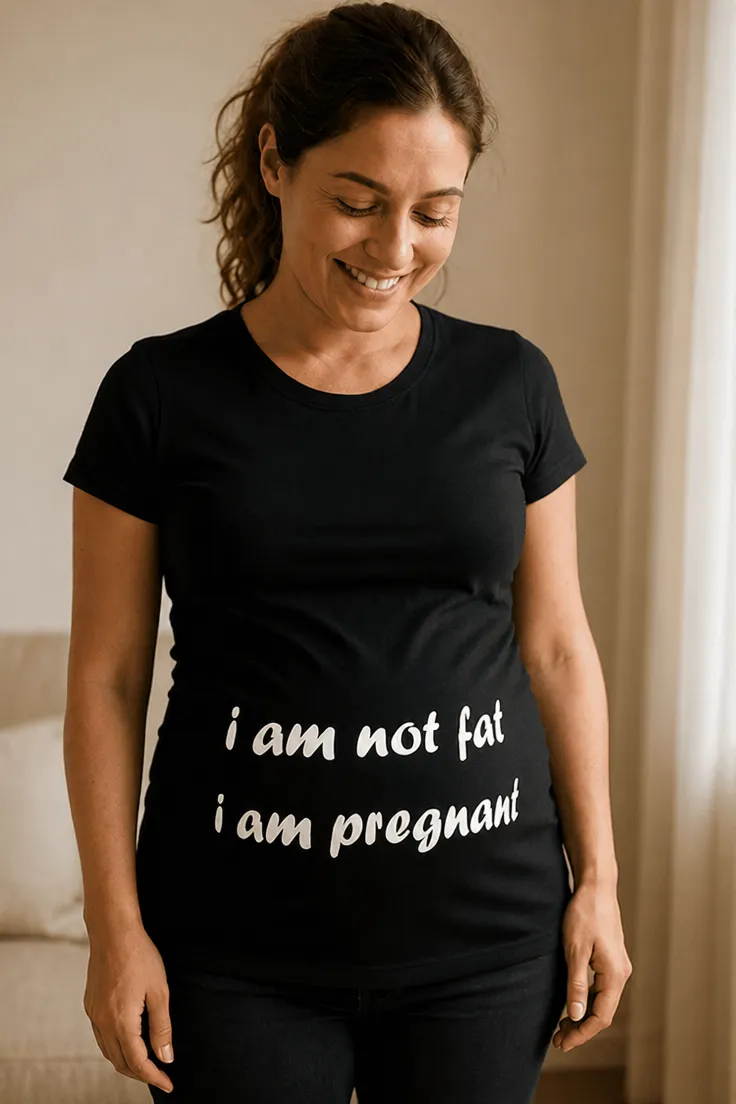 Äitiys t-paita En ole lihava olen raskaana lahja baby showeriin tai synttäreille