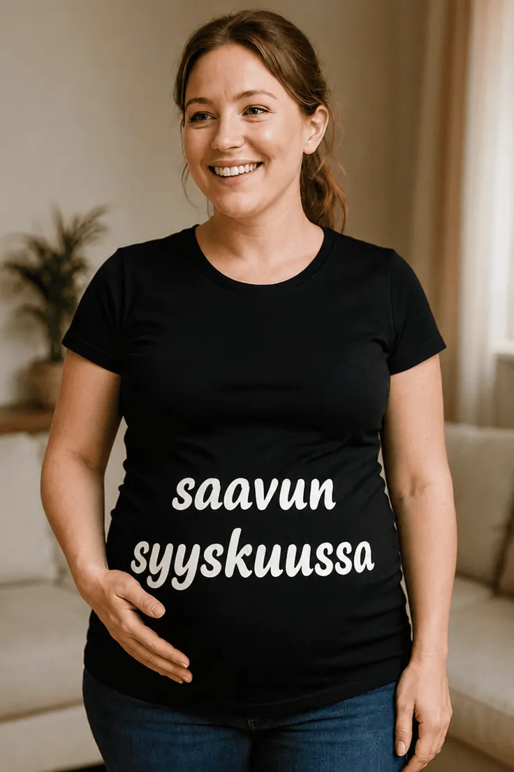 Äitiys t-paita Saavun syyskuussa, hauska lahja baby showeriin tai synttäreille