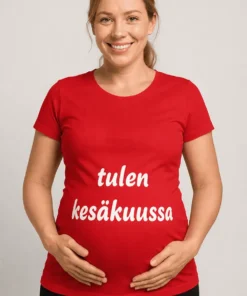 Äitiys t-paita Tulen kesäkuussa, hauska lahja synttäreille odottavalle äidille