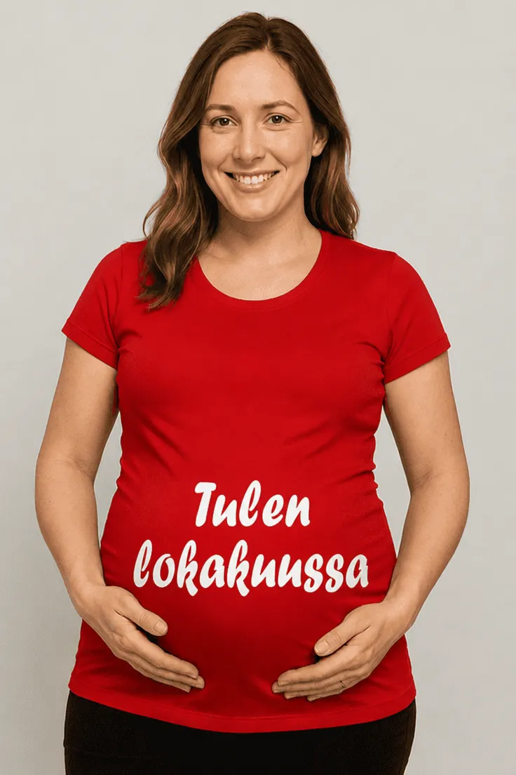 Äitiys t-paita Tulen lokakuussa, hauska lahja baby showereihin ja synttäreille