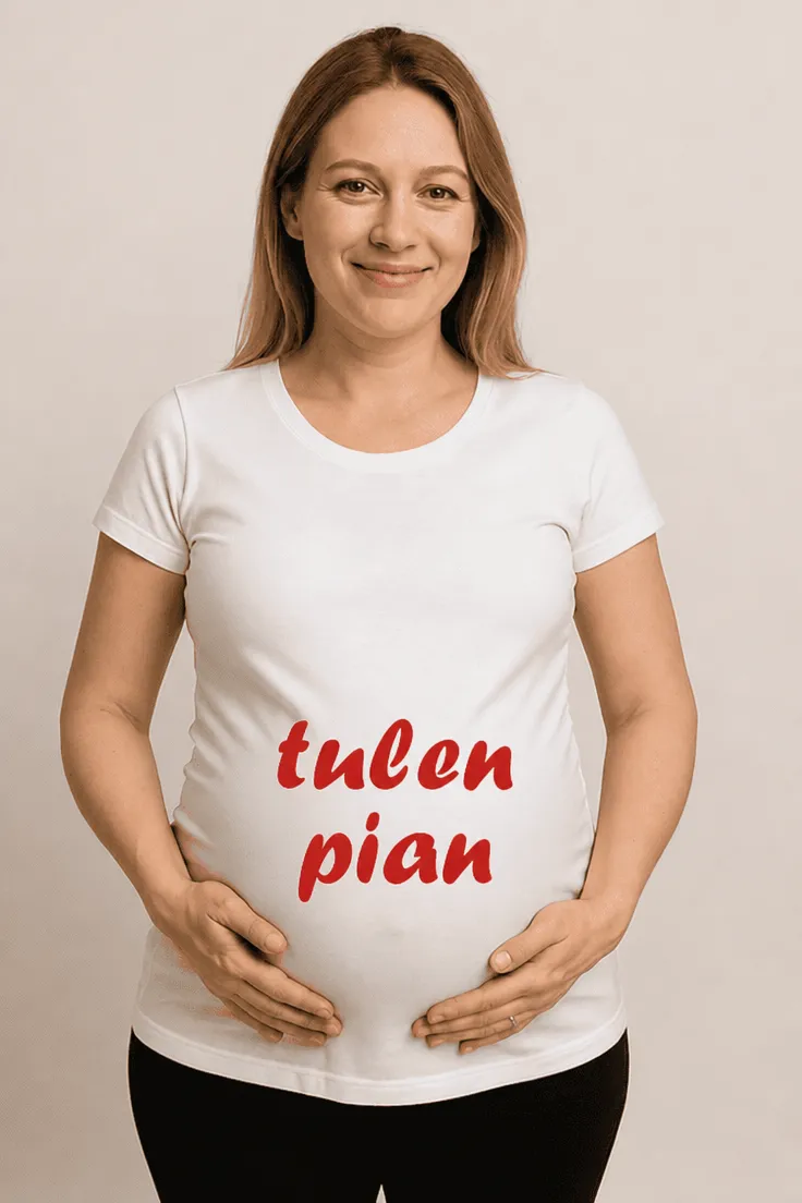Äitiys t-paita Tulen pian, hauska lahja baby showeriin tai synttäreille
