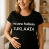 Äitiys t-paita Vauva haluaa suklaata hauskalla tekstiprintillä