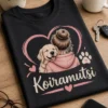 Koiramutsi T-paita, pehmeä lahjapaita koiranomistajalle, blush pink ja cream -henkinen printti