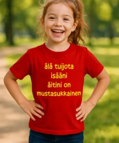 Lasten t-paita Mustasukkainen äiti hauskalla tekstiprintillä