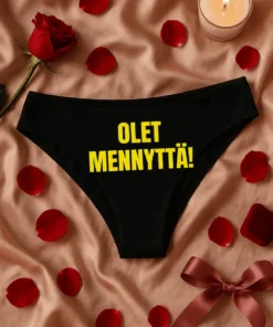 Naisten alusvaatteet Olet mennyttä t-paita hauskalla OLET MENNYTTÄ! -painatuksella