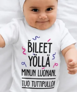 Vauvan body Bileet yöllä hauskalla painatuksella lahjaksi vauvalle